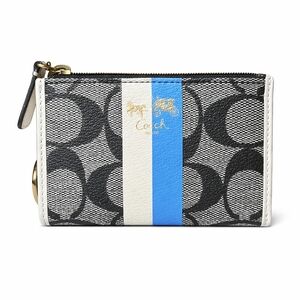 Coach Black and Blue Stripe Card Holder